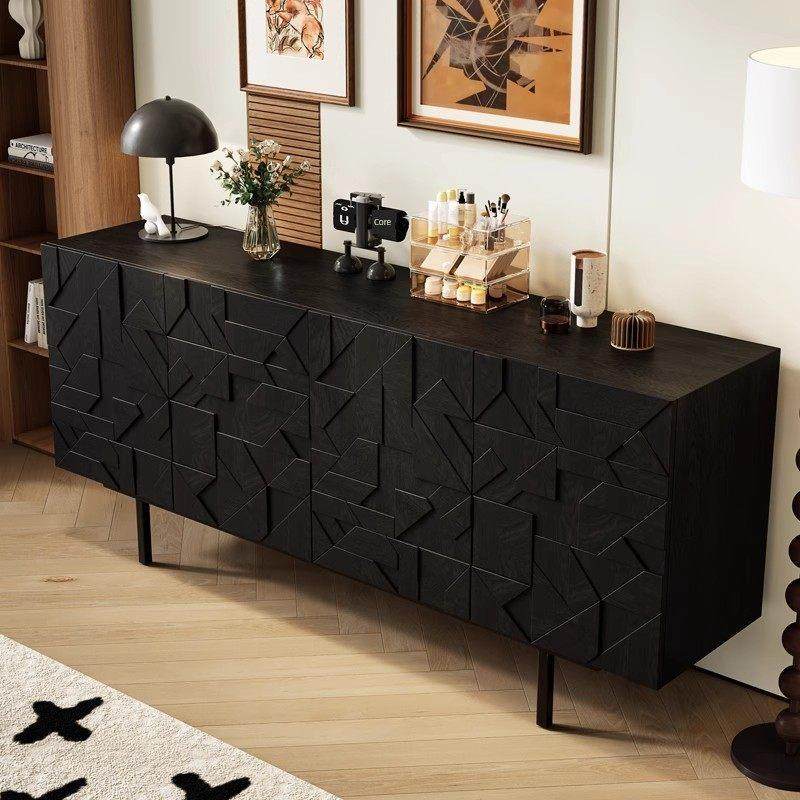 北欧黑色实木餐具柜客厅入口橱柜覆古存储现代简单茶柜,住宅家具,餐边柜,淘宝优惠券,粉丝福利购,淘宝优惠卷