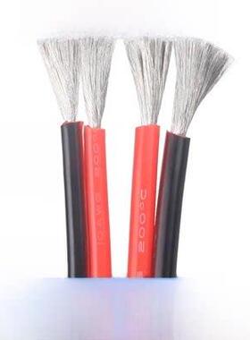 超软硅胶线红色和黑色平行线18 16 14 12Awg高低温耐高软电池线