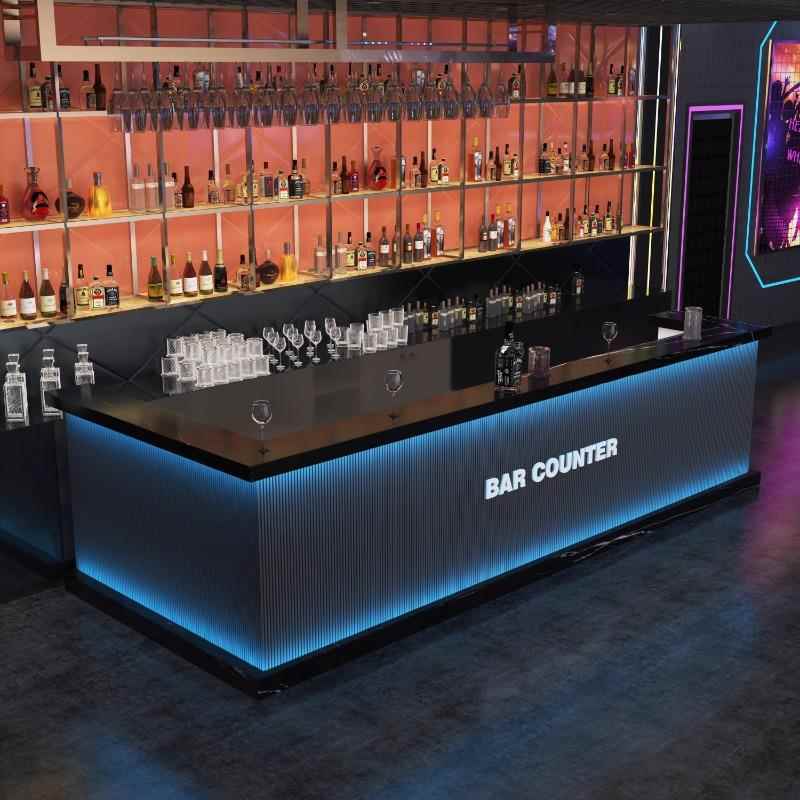 工业风酒吧吧台球厅收银台小酒馆餐厅烧烤店前台咖啡接待台转角柜