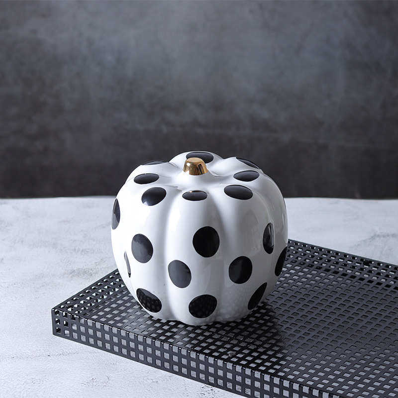 厂家直销黑白波点南瓜摆件陶瓷蔬菜水果电视柜玄关酒柜书柜床头柜,特色手工艺,其他特色工艺品,淘宝优惠券,粉丝福利购,淘宝优惠卷