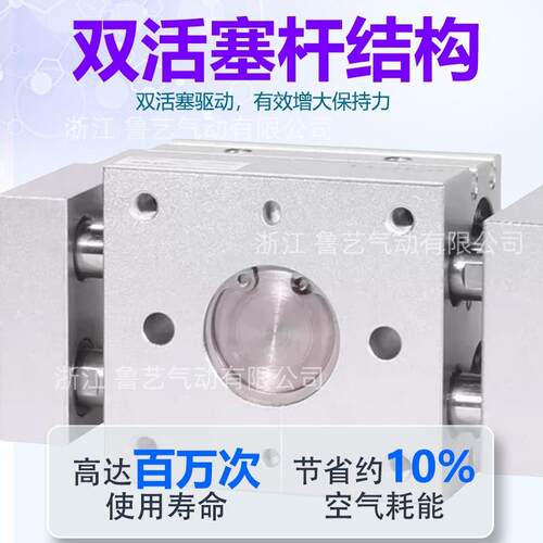 气动手指气缸HFT10/16/20/25/32平行夹爪宽阔型大口径开口夹