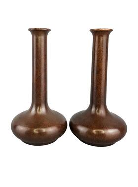 黄铜花瓶长颈净瓶黄铜欧式装饰创意摆件客厅玄关家用新中式花瓶