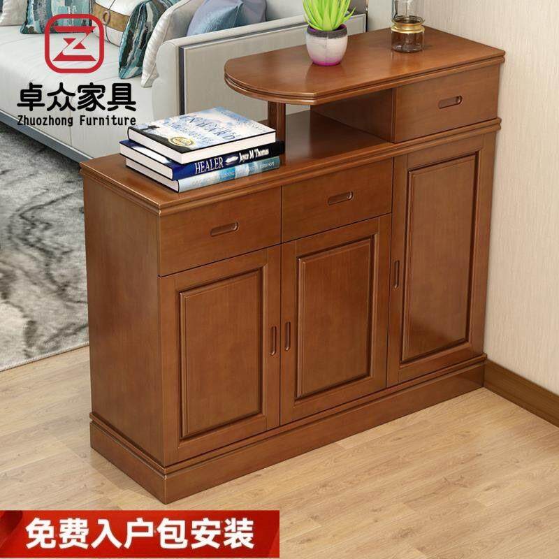 实木鞋柜客厅玄关隔断柜现代中式家用进门口双面大容量简约收纳柜