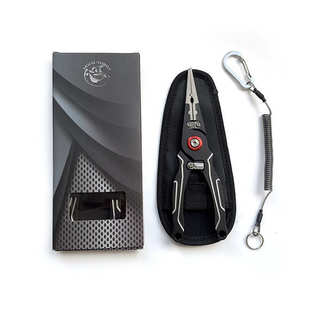 户外控鱼钓鱼 铝合金上环摘钩取钩钳 Q57带锁路亚钳 控鱼钳剪线钳