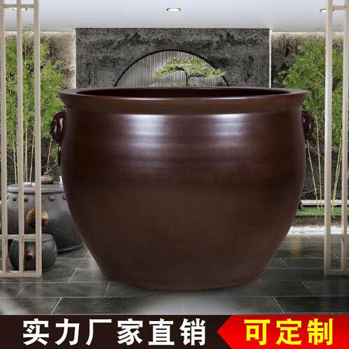 景德镇陶瓷大缸彷古狮头乌龟缸睡莲缸特大号客厅水缸金鱼缸庭院缸