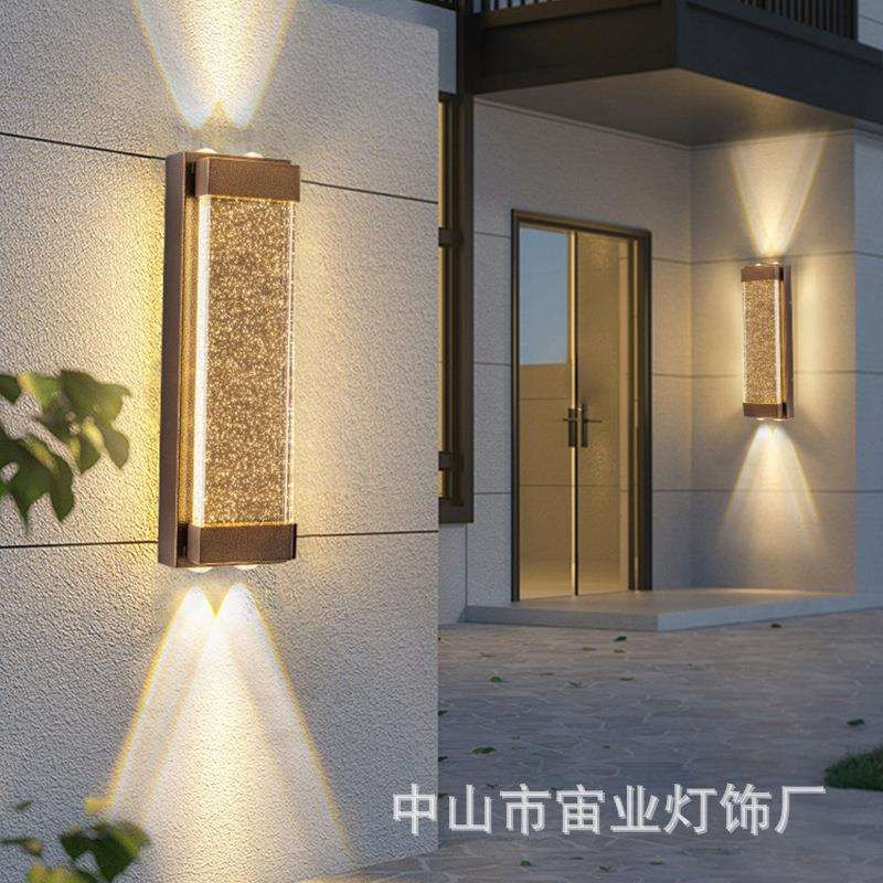 水晶户外壁灯防水阳台别墅走廊过道外墙灯简约室外大门两侧庭院灯