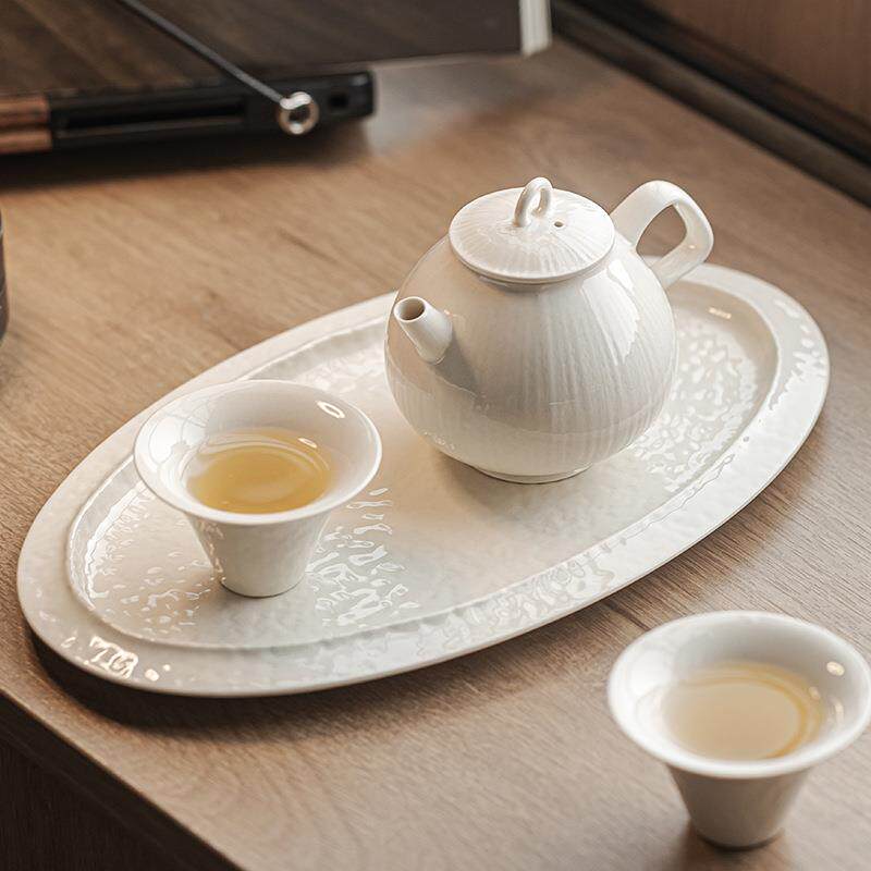 草木灰行云手工干泡盘陶瓷家用茶具配件蓄水茶台茶杯放置茶盘