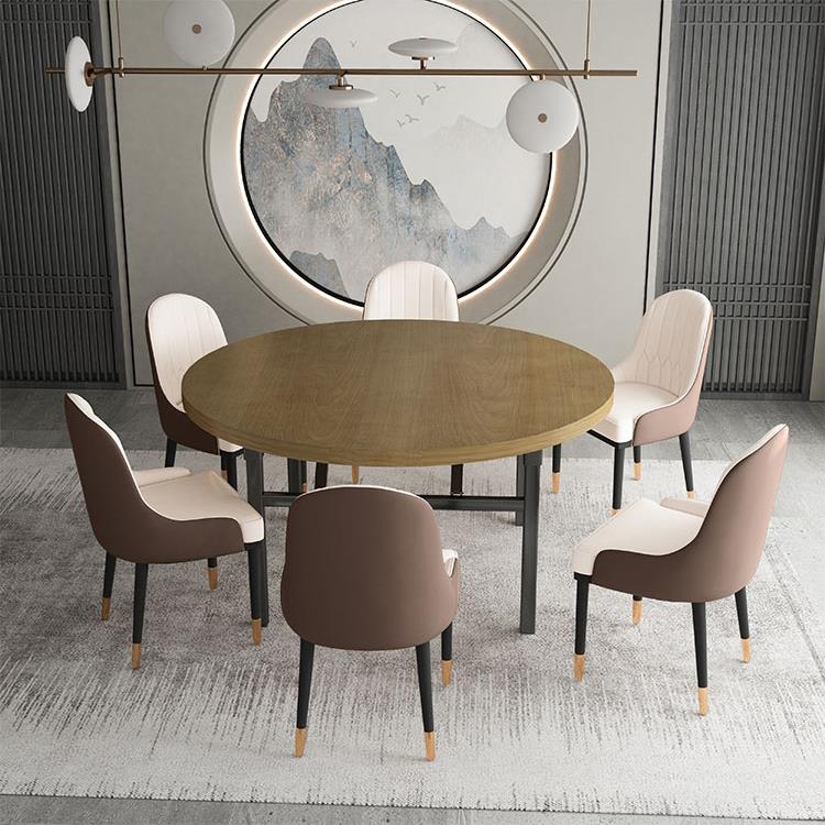 9实木圆桌餐桌商饭店F77TS79T圆酒店用食堂餐饮家用聚会形桌子U转