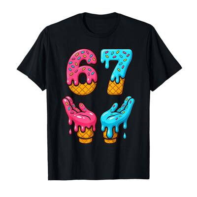 Ice Cream Drip Meme Six Seven Gen Alpha Slang Kid T-Shirt