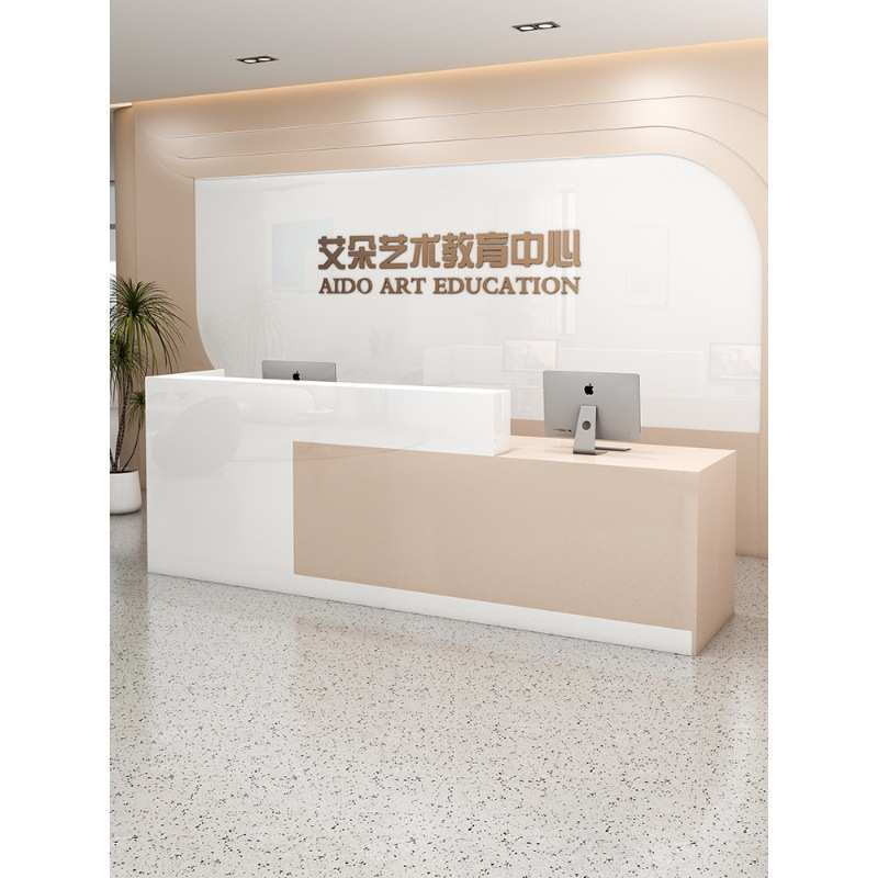 简约前台桌接待台培训公司烤漆服装店转角理发店小吧台收银台柜台