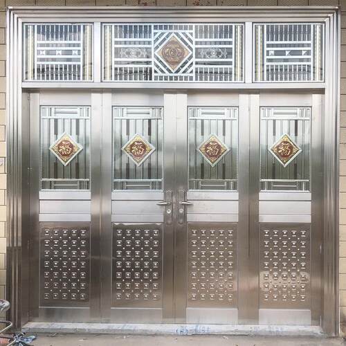 农村进户门不锈钢大门双门防盗门乡村入户门自建房家用大门