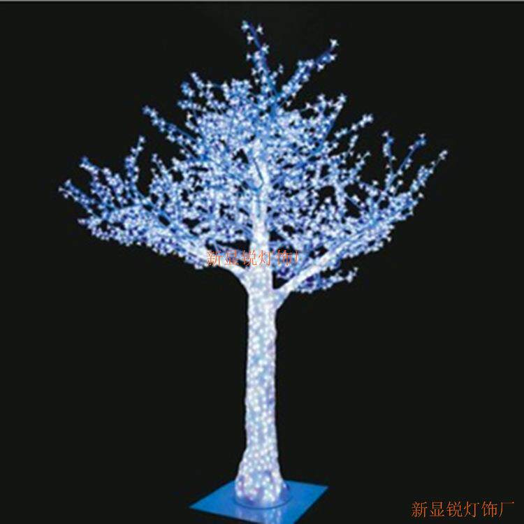 LED灯花树 尺寸款式可 杆可发光24V 滴胶水晶发光树灯ABS材料