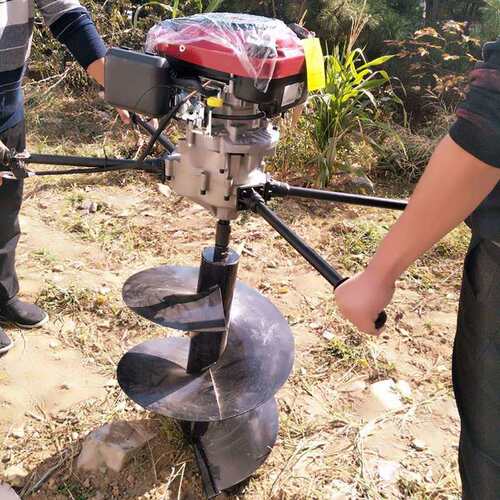 地钻挖坑机隆汽土油手推式打洞机大鑫功果园196CC施肥率种植栽树