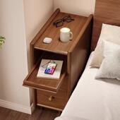 窄实床头柜实木小型3窄0ZUL公分极柜家用卧室2木0公分床边超夹缝