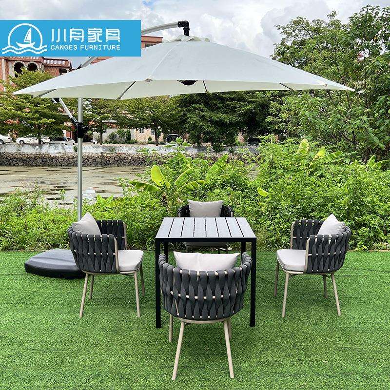 户外桌椅庭院桌椅组合休闲咖啡厅室外露天阳台花园露台塑木桌椅子
