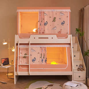 床防摔蚊帐蚊遮光儿童上床防学生宿舍 子母宝宝帘下铺家用印花