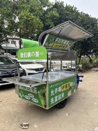 电动三轮小蜜蜂夜市摆摊多功能热卤熟食炸串烤小吃车餐车鸥翼门款