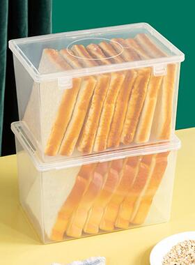 Plastic Bread Box with Clear Lid, Transparent Food-Grade Sna