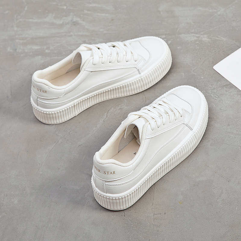 2024年新款纯色小白鞋女鞋秋季爆款系带百搭休闲板鞋学院风平底鞋,女鞋,休闲板鞋,淘宝优惠券,粉丝福利购,淘宝优惠卷