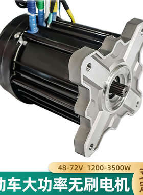工程电动三轮车直流无刷电机定做48v60v72v3000w改装货运车带风扇
