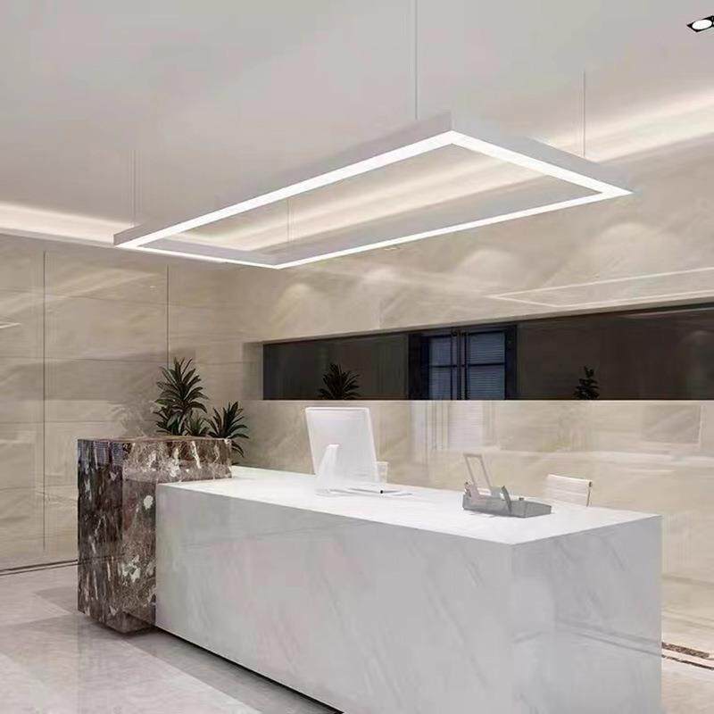 办公室l长ed条灯现简代约超亮方通吸顶一吊线吊灯字店铺商SJP用灯