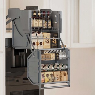 吊柜升降拉篮双体多层600上柜升降机900冰箱顶柜升降拉拦调料零食