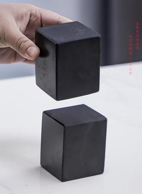 好石寨乌金石流水盘垫石拍照道具配件产品展示架长方行石头底座品