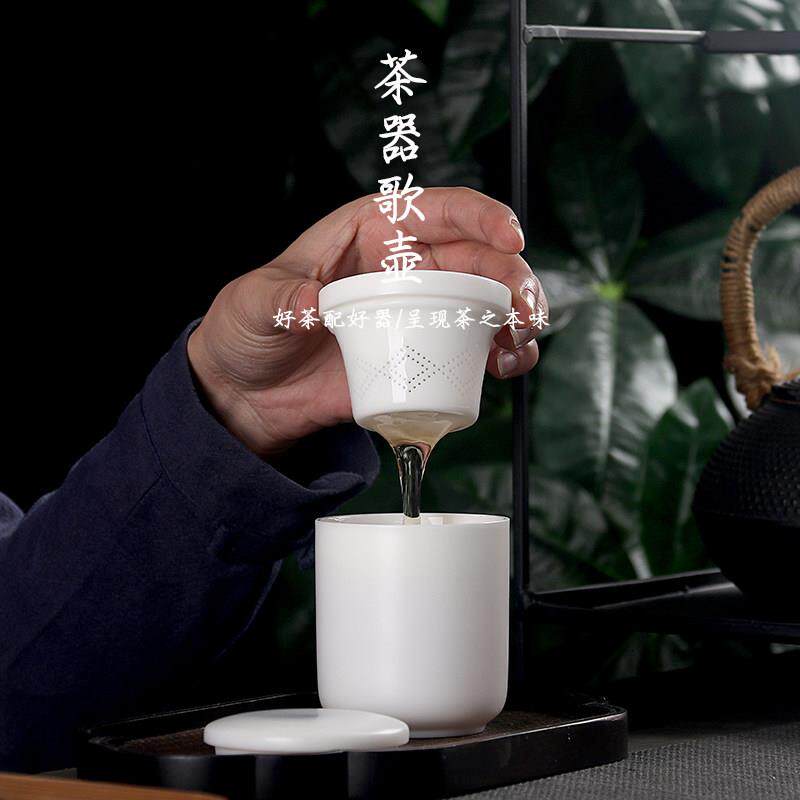 便携单人具VXY羊脂玉白瓷一式人一壶茶泡茶杯随身旅精致行茶杯