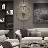 饰时钟批发 办公室客厅装 博艺达现代简约创意挂钟时尚 轻奢钟表欧式