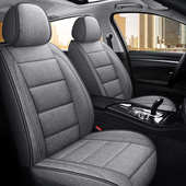 汽车座垫套亚麻四季 通风透气亚麻汽车坐垫座椅套 通用布艺坐垫新款