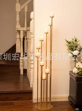婚庆道具色步步高路圆引铁艺盘克力RFM烛金台浪亚漫装饰摆件路引