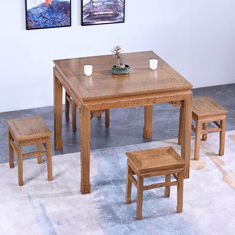 红木家具鸡翅木八仙桌家用餐桌椅组合实木正方形中式餐桌饭桌餐台