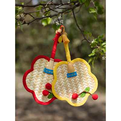 樱桃手工蒲扇团扇小扇子迷你可爱卡通夏天可携式高颜值中国风古风