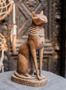 掬涵埃及猫神招财猫守护神摆件树脂客厅书房玄关装饰乔迁新婚礼物