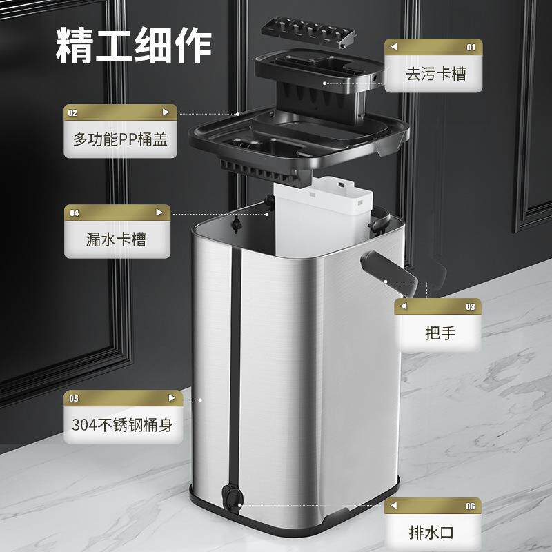 厂家现货新款免手洗平板刮刮净拖把清洁拖布可伸缩杆懒人带桶拖把