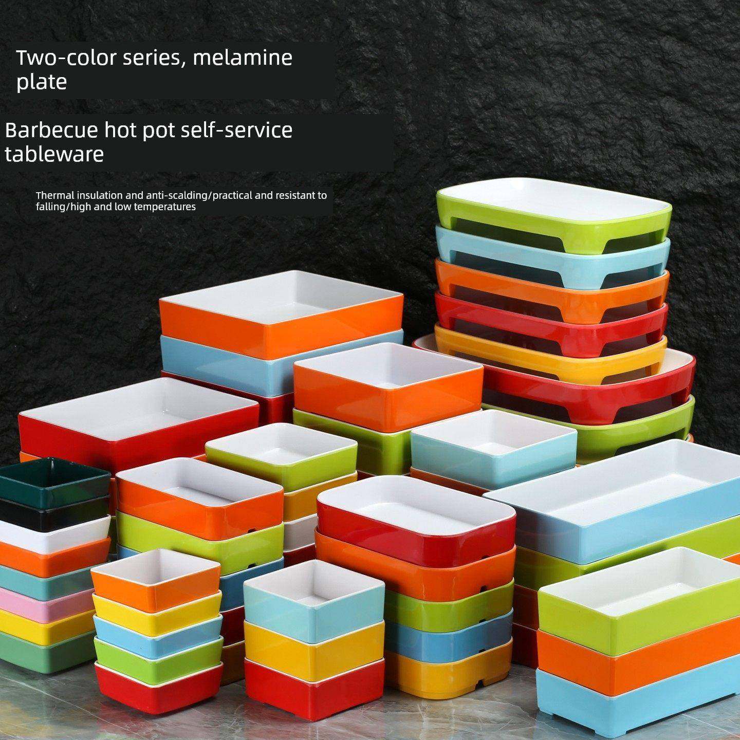 商业三聚氰胺烧烤火锅店自助配菜盒果汁和海鲜盘可堆叠肥牛肉卷鸭,餐饮具,盘,淘宝优惠券,粉丝福利购,淘宝优惠卷