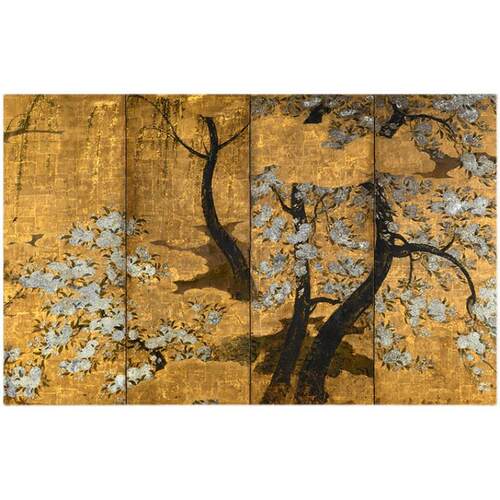 樱梅柳图中式小众艺术装饰画客厅餐厅卧室日料馆民宿日式复古挂画