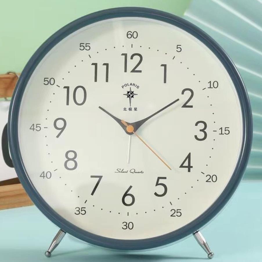 北极星静音大字闹钟卧室客厅家用创意简约桌面学生老人台座式时钟