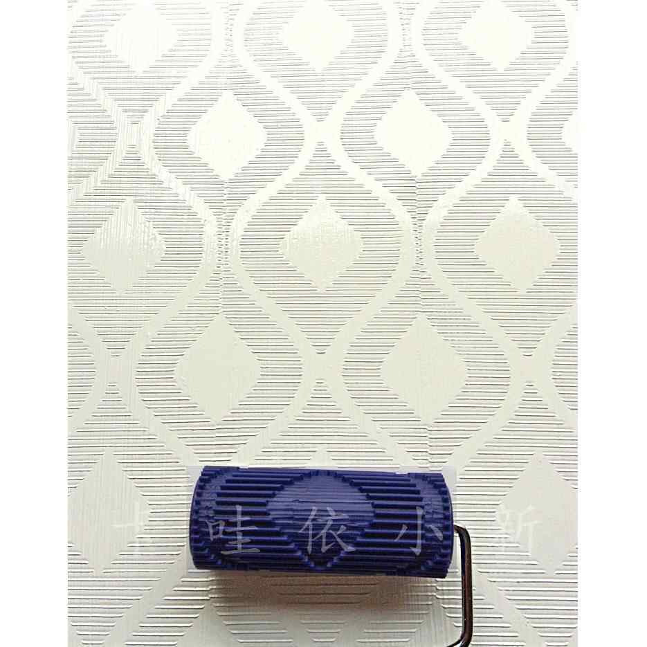 乳胶漆滚筒花纹雕刻新款5寸肌理漆布墙壁泥工硅藻印花美观条纹