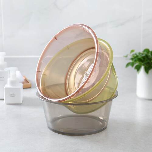 Round transparent plastic basin for home use, suitable for w