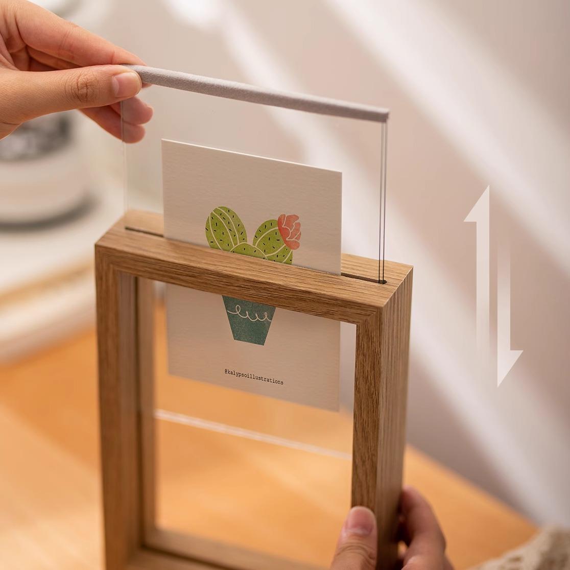 双面透明相框摆台6寸8书法字画摆件真玻璃拍立得展示架照片小画框