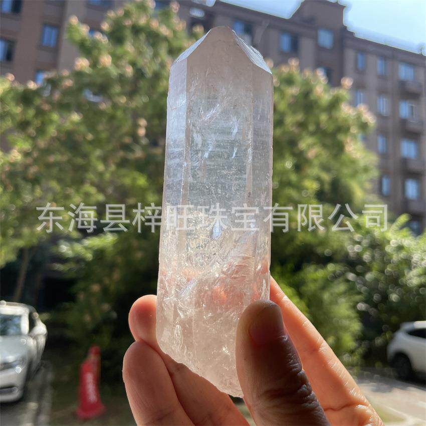 热销天然水晶原石喜马拉雅白水晶条白水晶柱单晶体矿物摆件