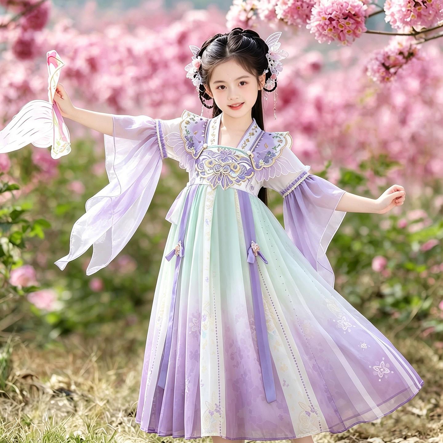 女童汉服裙子唐装连衣裙夏季2026新款中国风儿童夏装公主裙演出服