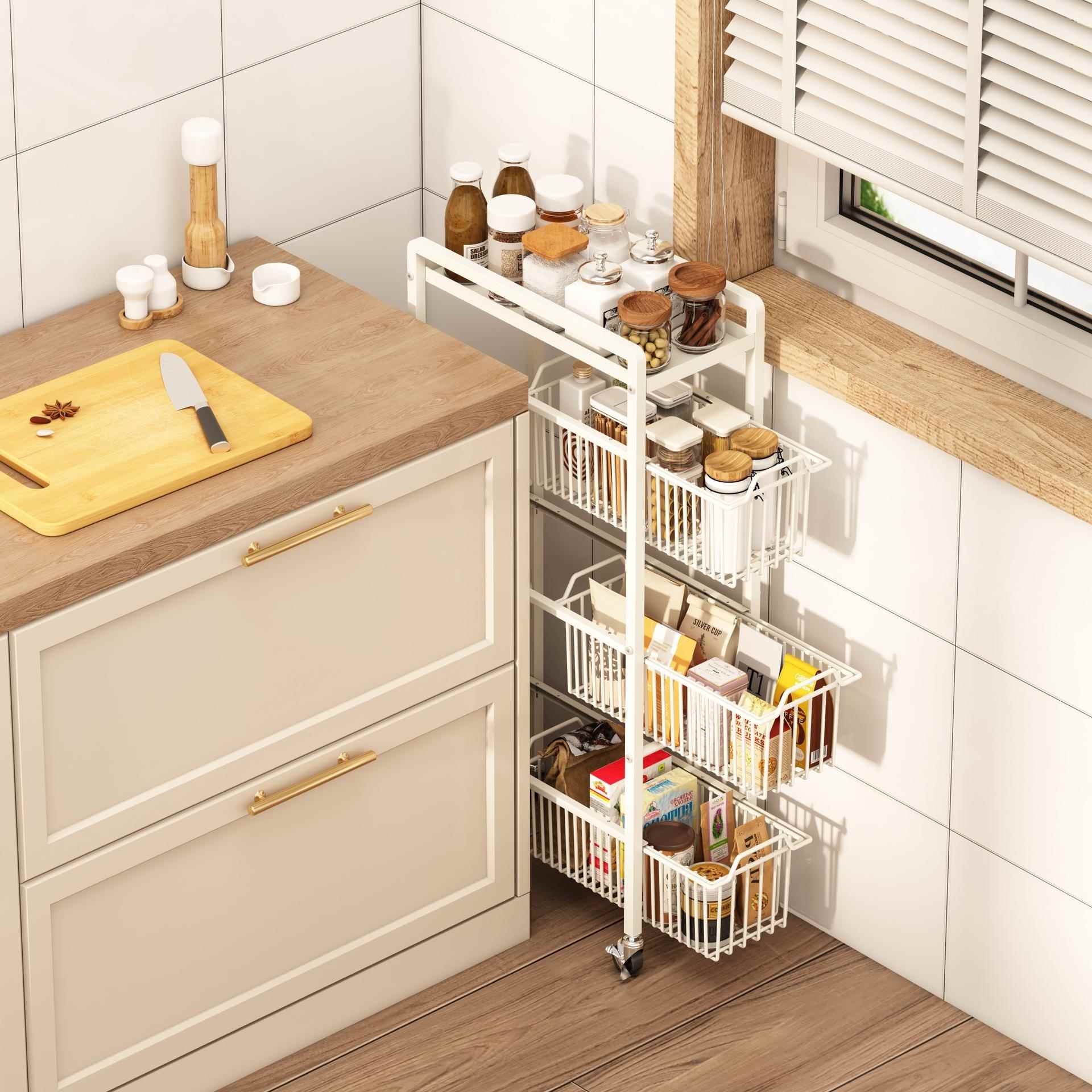 厂家厨房收ZJU纳简约多功架能收一体纳调料夹缝架简夹约定制四层