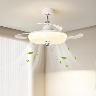 隐形风扇灯卧室吸顶灯奶油风蛋糕电扇2025新款 静音大风力餐厅灯具