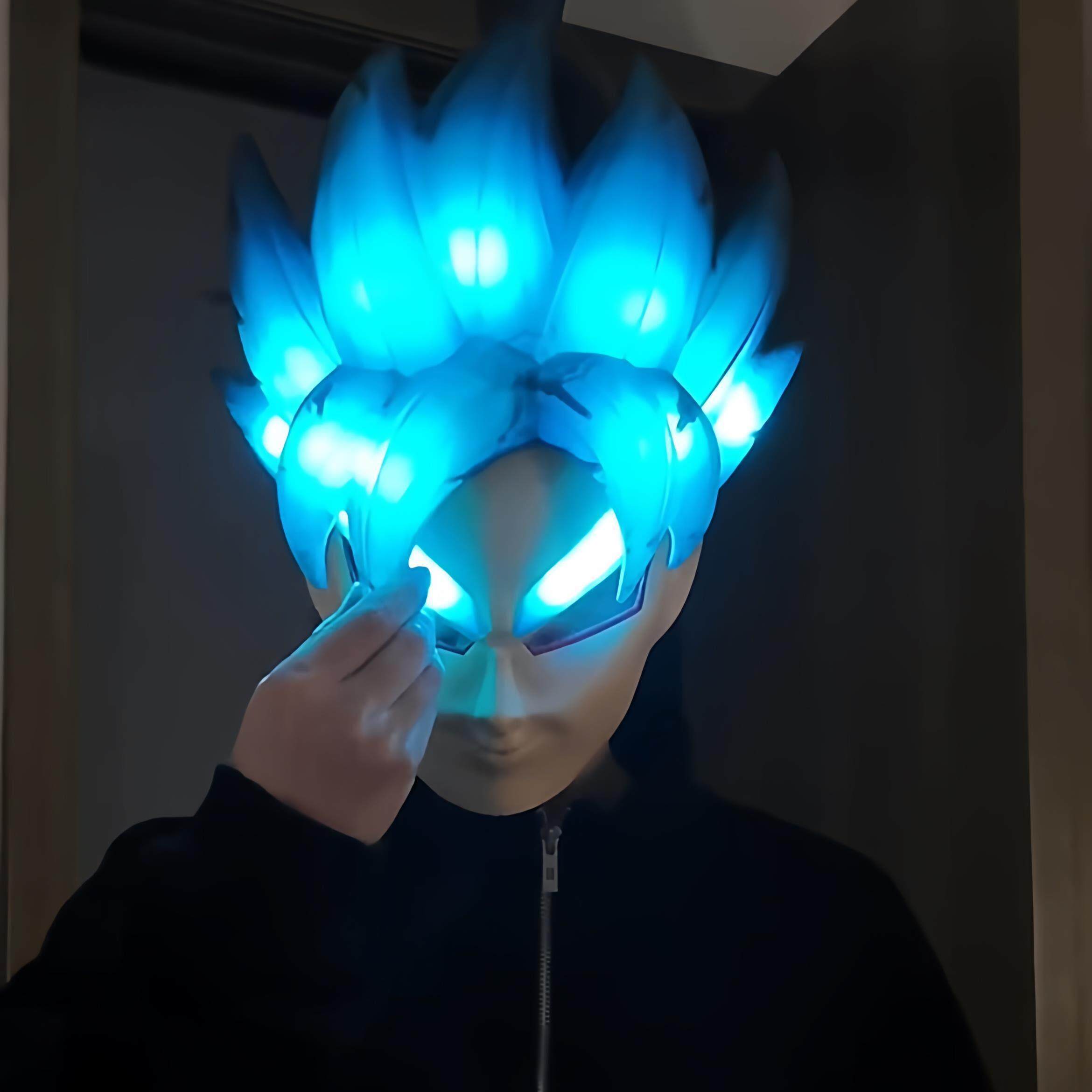 男生无法拒绝的赛亚人烟雾面罩二次元酷炫创意发光面具cosplay