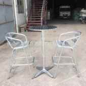 铝合金桌加子酒吧尾高脚吧桌不锈钢吧鸡台可折叠器无品牌 休闲桌