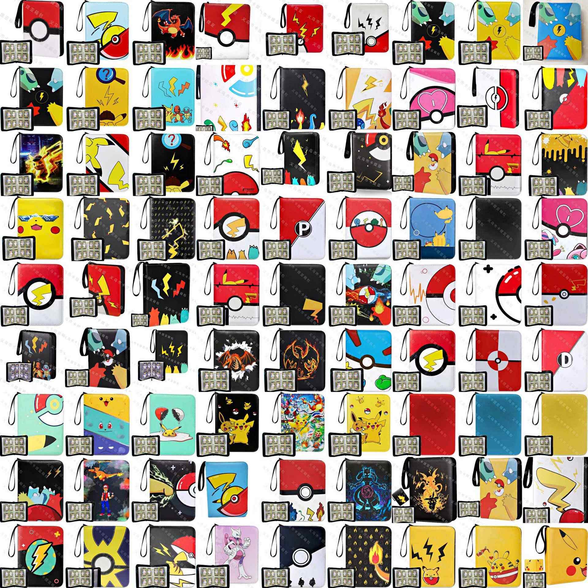 亚马逊爆款神奇宝贝卡册包 游戏卡包收纳册 宝可梦PU拉链活页册