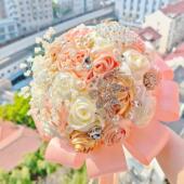 少女心新娘手捧花结婚高级感diy材料包闺蜜礼物登记珍珠花束礼物