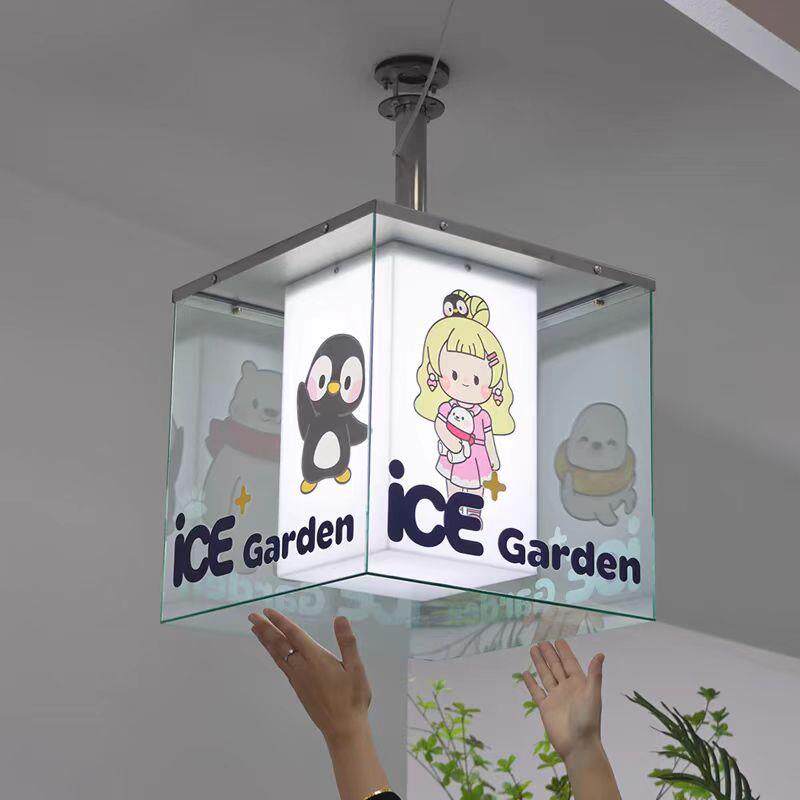 透明克力店招店铺灯头箱30发光门车牌展亚示吊顶悬挂招透明亚克牌